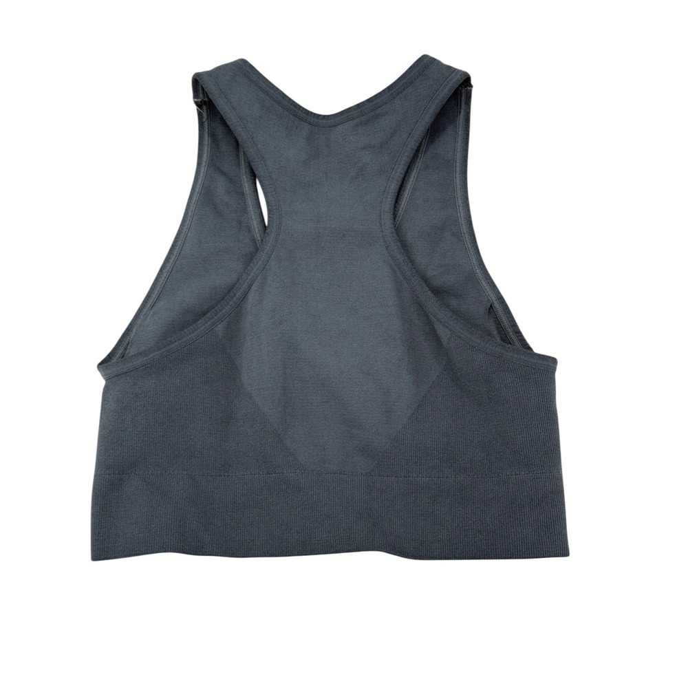 NUX Cropped V-Neck Sports Bra‎ Gray Blue Medium NWOT - Picture 6 of 8